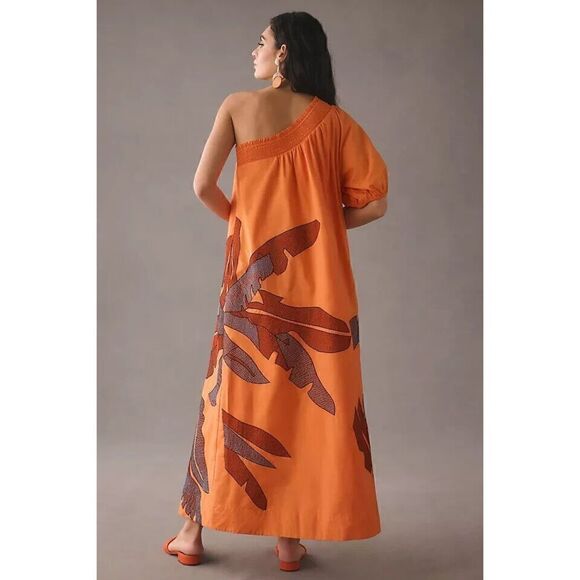 Anthropologie Maeve One-Shoulder Embroidered Maxi Dress Plus Size 3X NWT - Picture 3 of 7